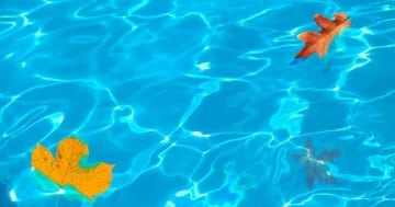 Die Poolabdeckung für die Abwehr von Blättern und Schmutz