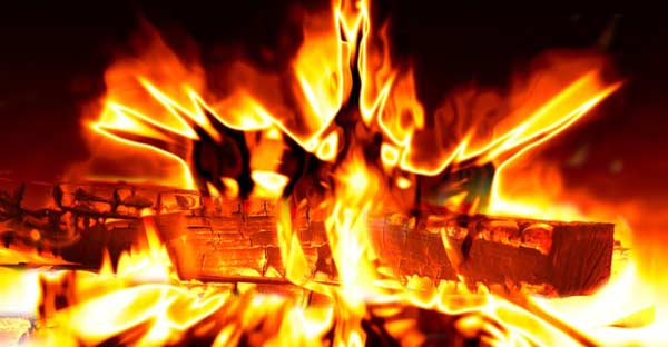 Holz ist das beliebteste Brennmaterial in einer Feuersäule