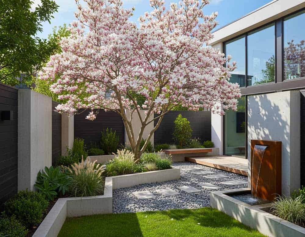 Blühender Magnolienbaum Blühender Magnolienbaum